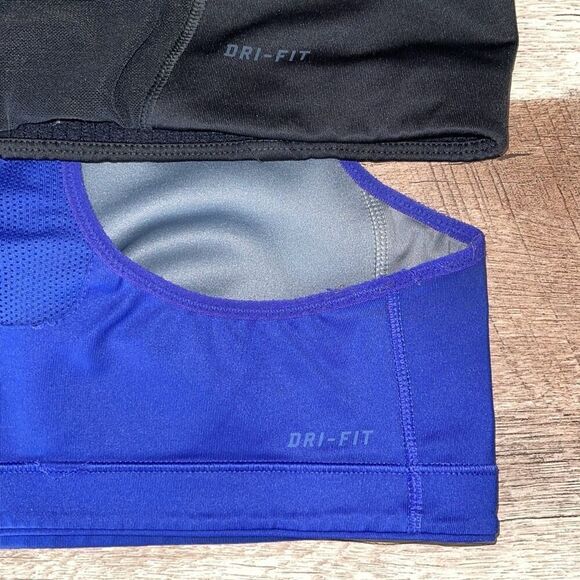 Nike Womens Dri-Fit Scoop Neck Racerback‎ Sports Bra Set of 2 Blue Black Large - Picture 6 of 8